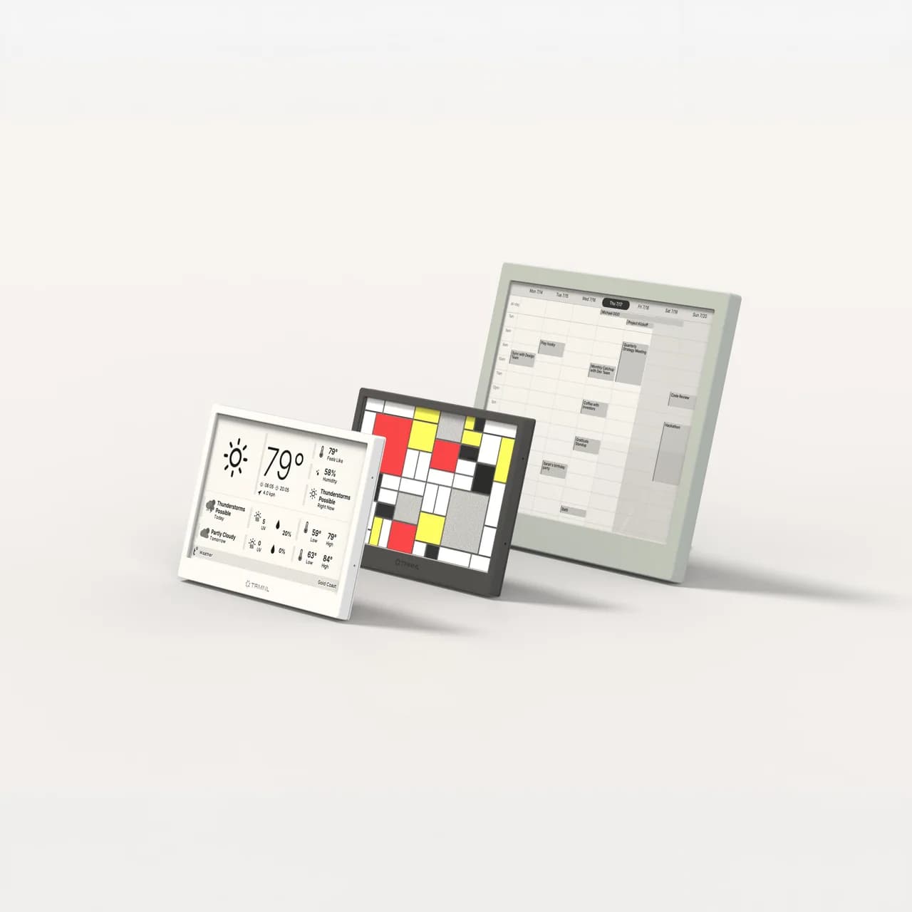 TRMNL OG、X、BWRY 三款 E-Ink 儀表板產品陣列