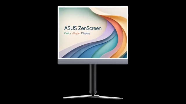 ASUS 推出首款彩色電子紙攜帶式顯示器 ZenScreen MP13UC,35Hz 亮相 Computex 2026