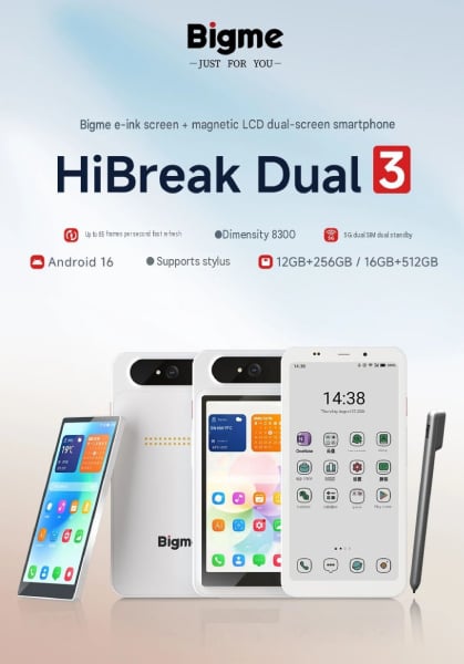 Bigme HiBreak Dual 3 預告規格海報