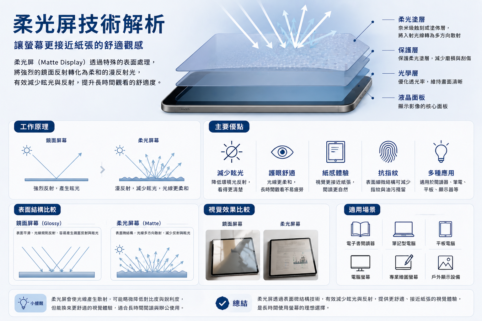 柔光屏技術解析：霧面處理如何減少眩光
