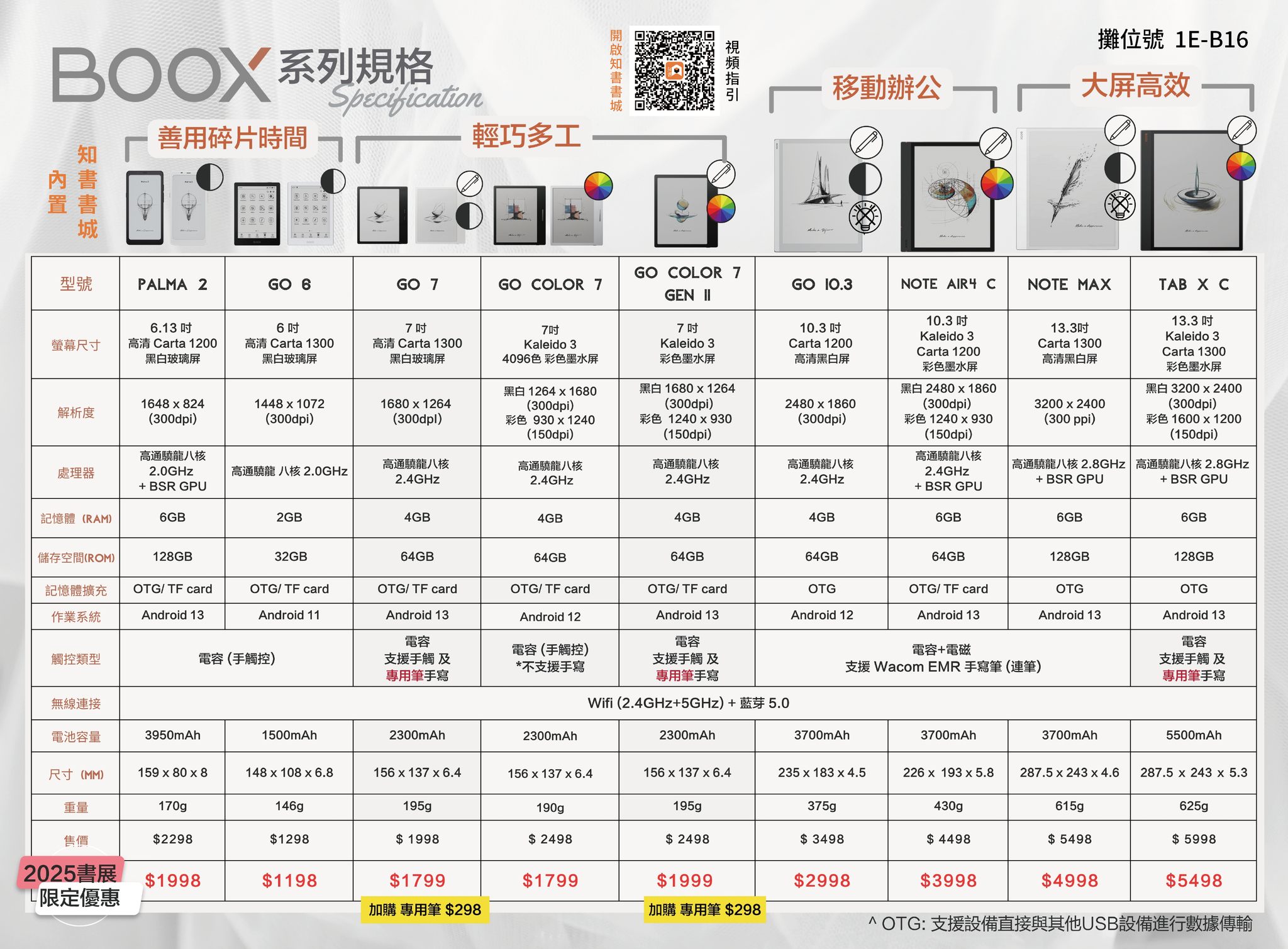知書 BOOX 香港書展 2025 型號規格與限定優惠價