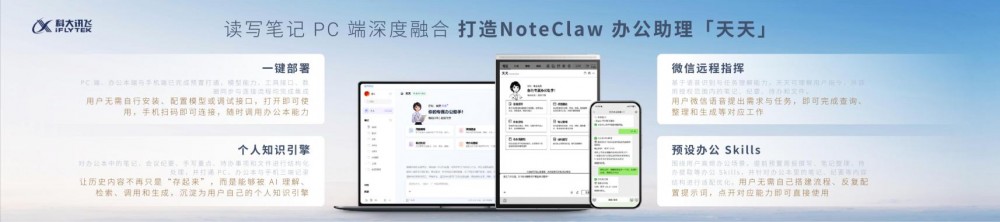 NoteClaw 龍蝦助手天天官方功能示意圖