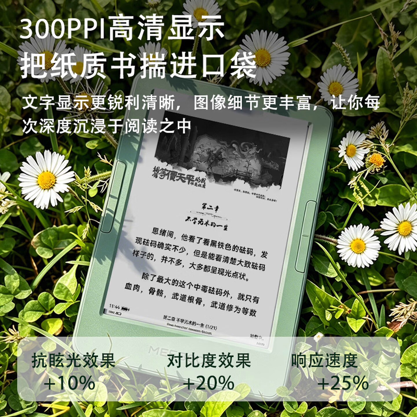 Meebook E6 300PPI 電子紙顯示效果官方商品圖