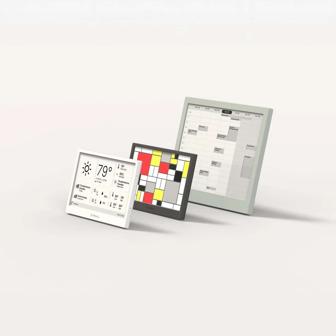 TRMNL OG、X、BWRY 三款 E-Ink 儀表板產品陣列