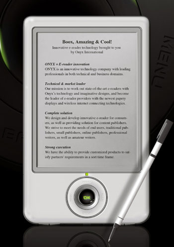 BOOX 60 歷史產品圖（The eBook Reader；黑底非官方白底 packshot）