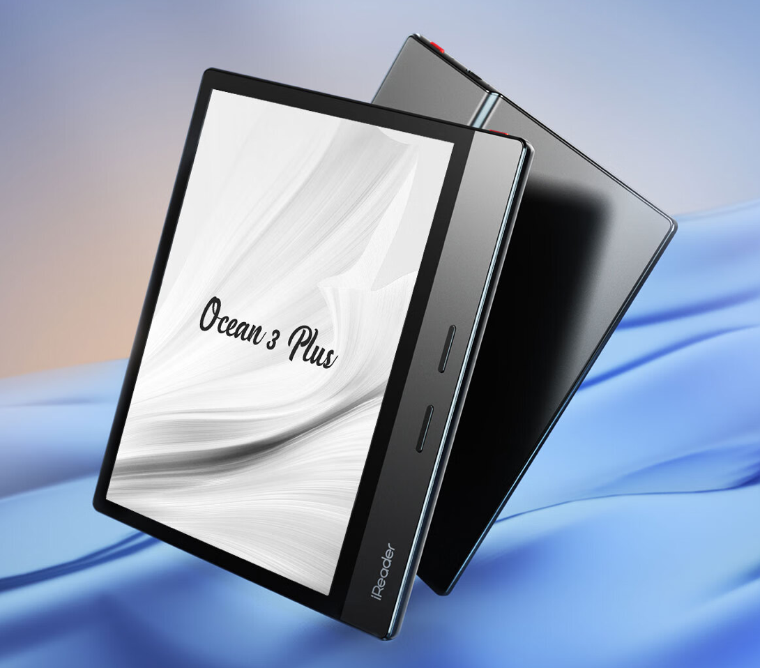 iReader Ocean3 Plus 正背面與雙實體鍵產品圖（圖片來源：IT之家）。
