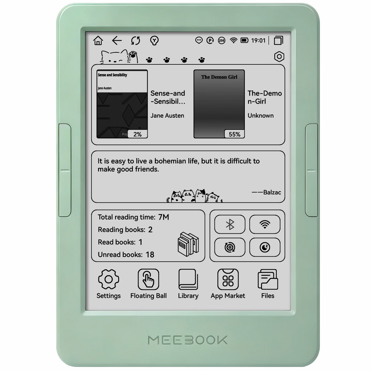 Meebook E6 JDRead 中國版清新綠正面產品圖
