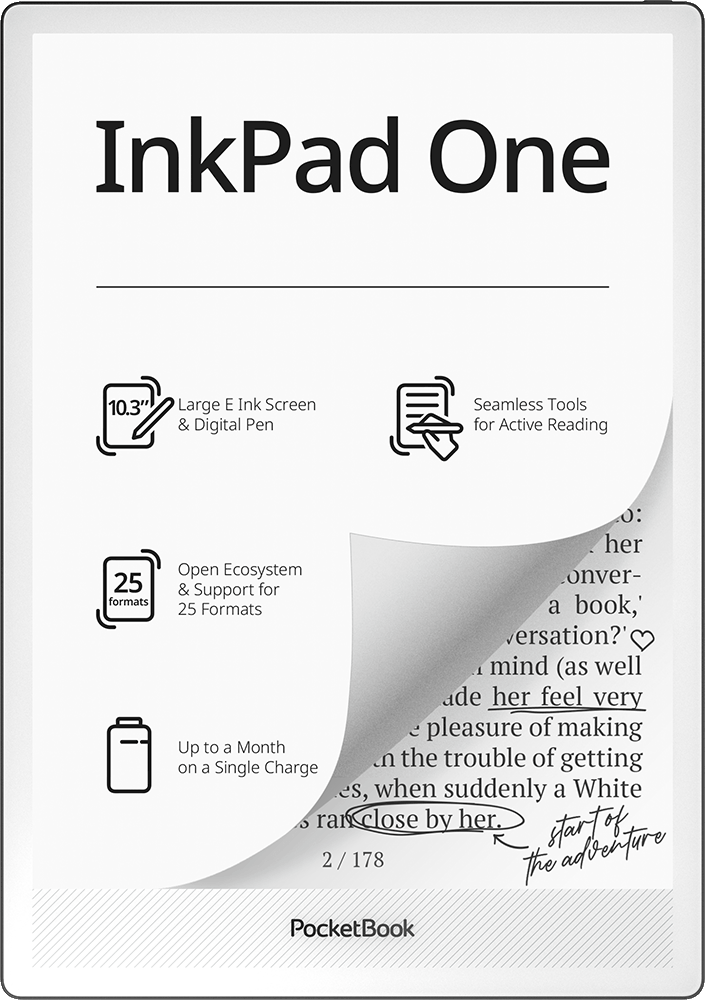 PocketBook InkPad One Matte Black 官方產品圖