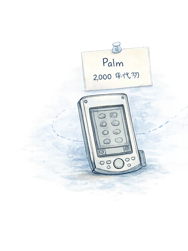 Palm 掌上裝置水彩插圖